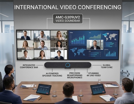 Case Study Report: Enhancing International Video Conferencing with the AMC-G309UV2 All-in-One 4K Solution