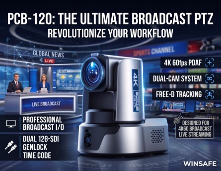 WINSAFE presenta PCB-120: un nuevo referente para las cámaras PTZ de transmisión 4K60