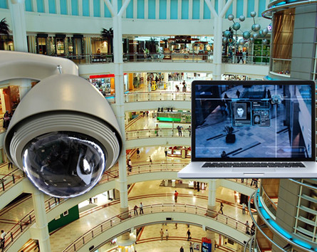 Cámara de seguridad de vigilancia WINSAFE en centro comercial